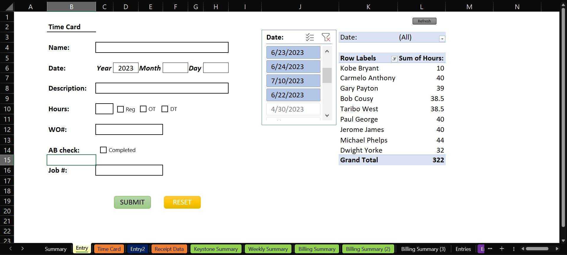 Data Entry Form with Visualizations